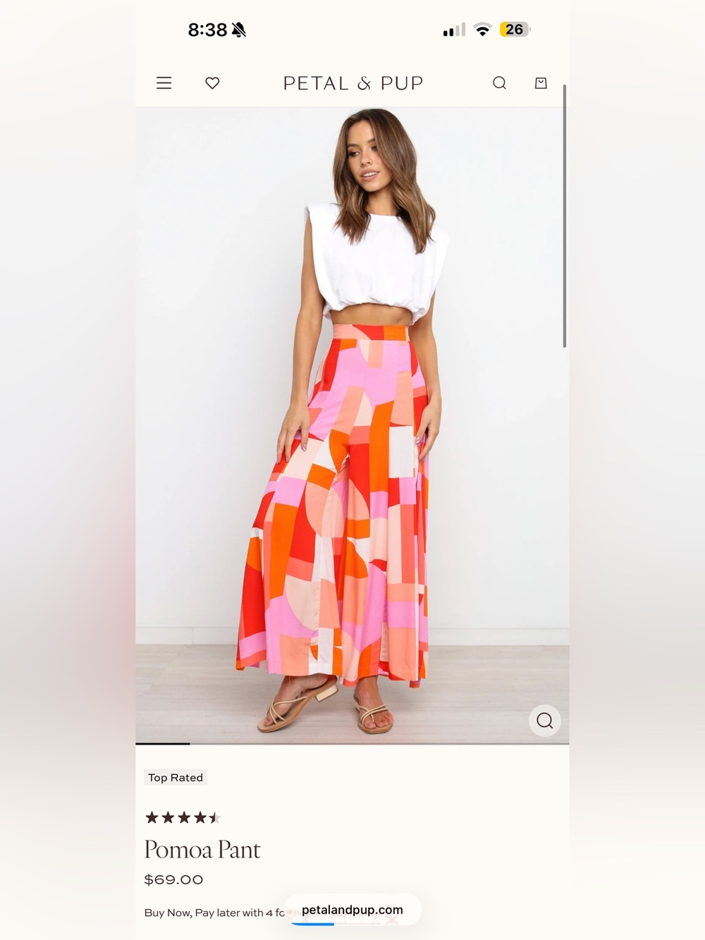 Petal and pup bright orange and pink pants